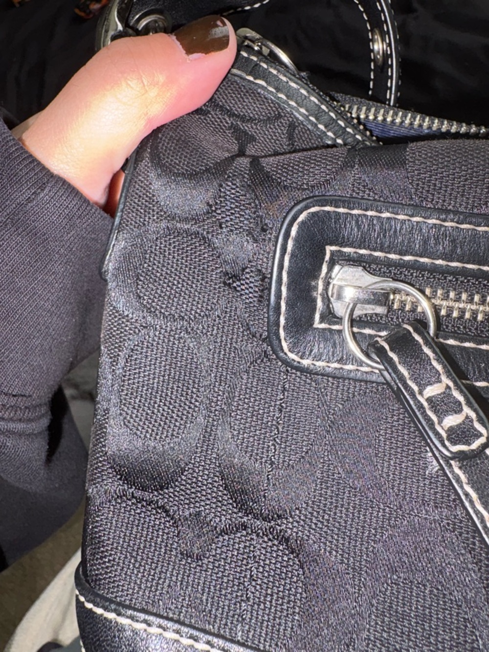 Coach Black Signature Jacquard Shoulder Bag - Picture 3 of 14